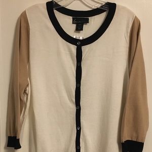 NWT Black White Beige Cardigan Lane Bryant 18/20